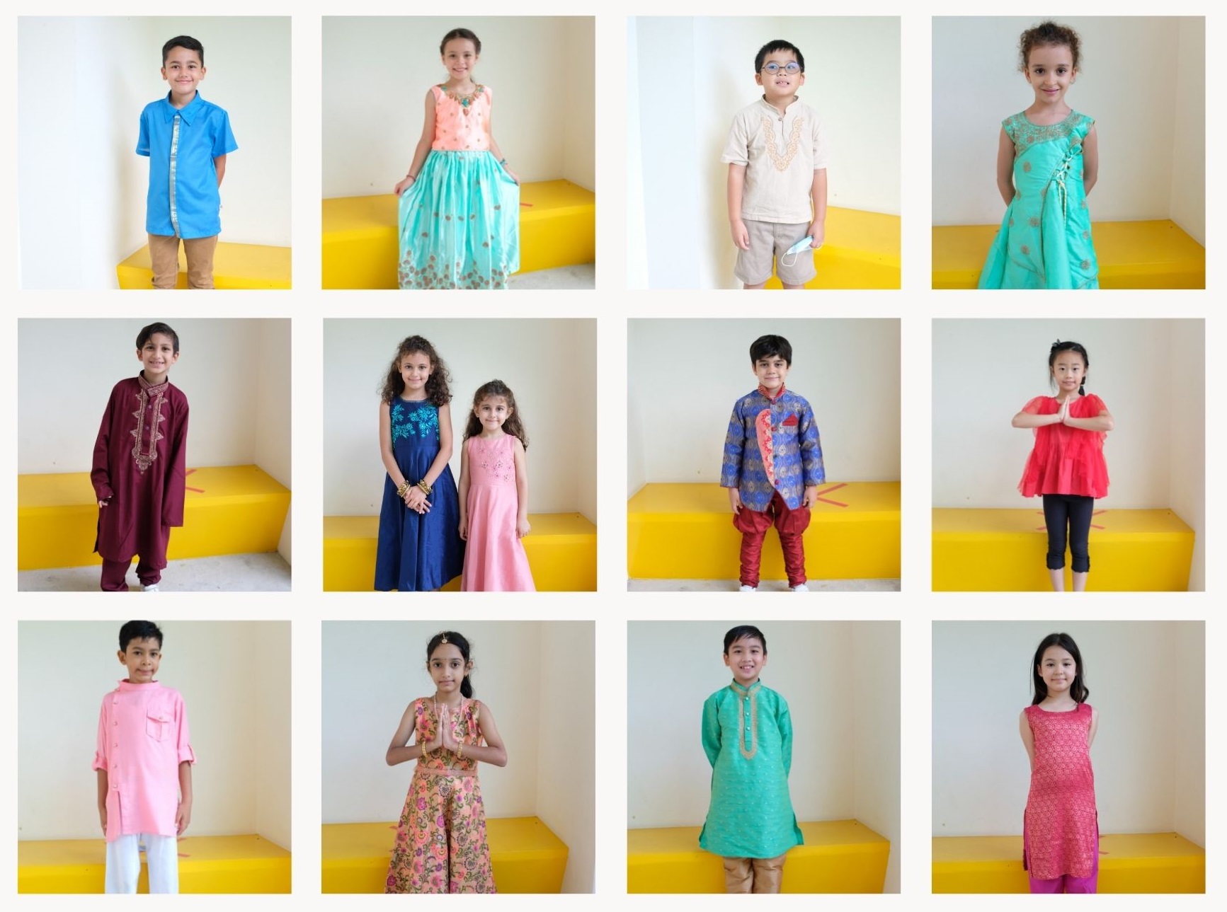 Students celebrating Deepavali in vibrant traditional attire
