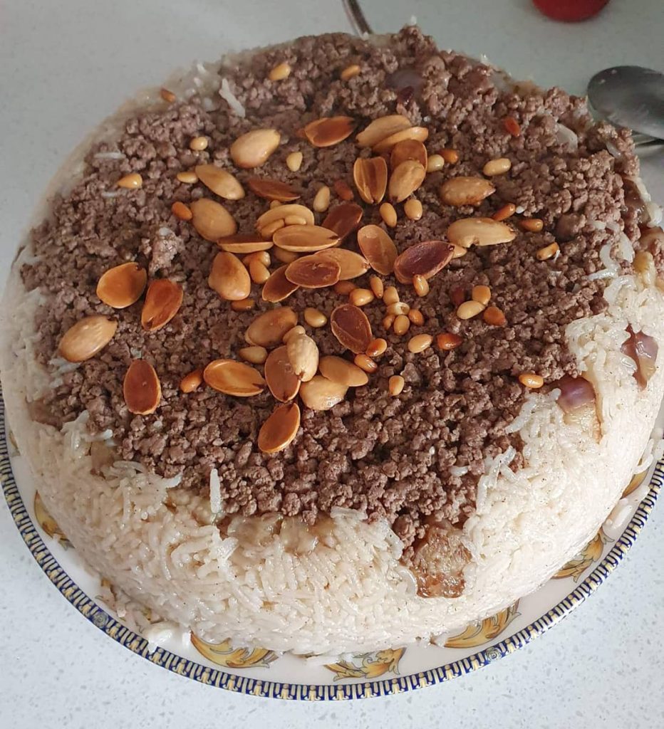 Maqloube dish presented during international food day