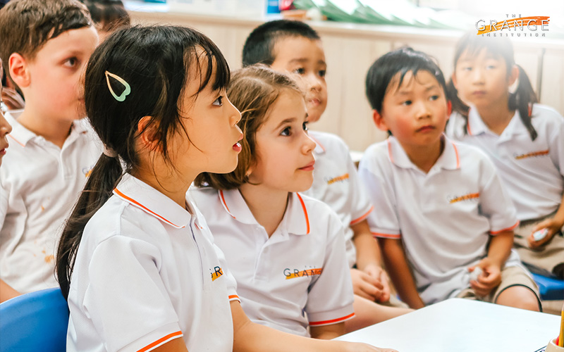 Students engaged in an international school classroom
