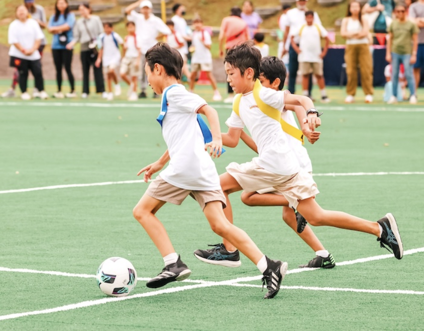 Football game at International School Backfield